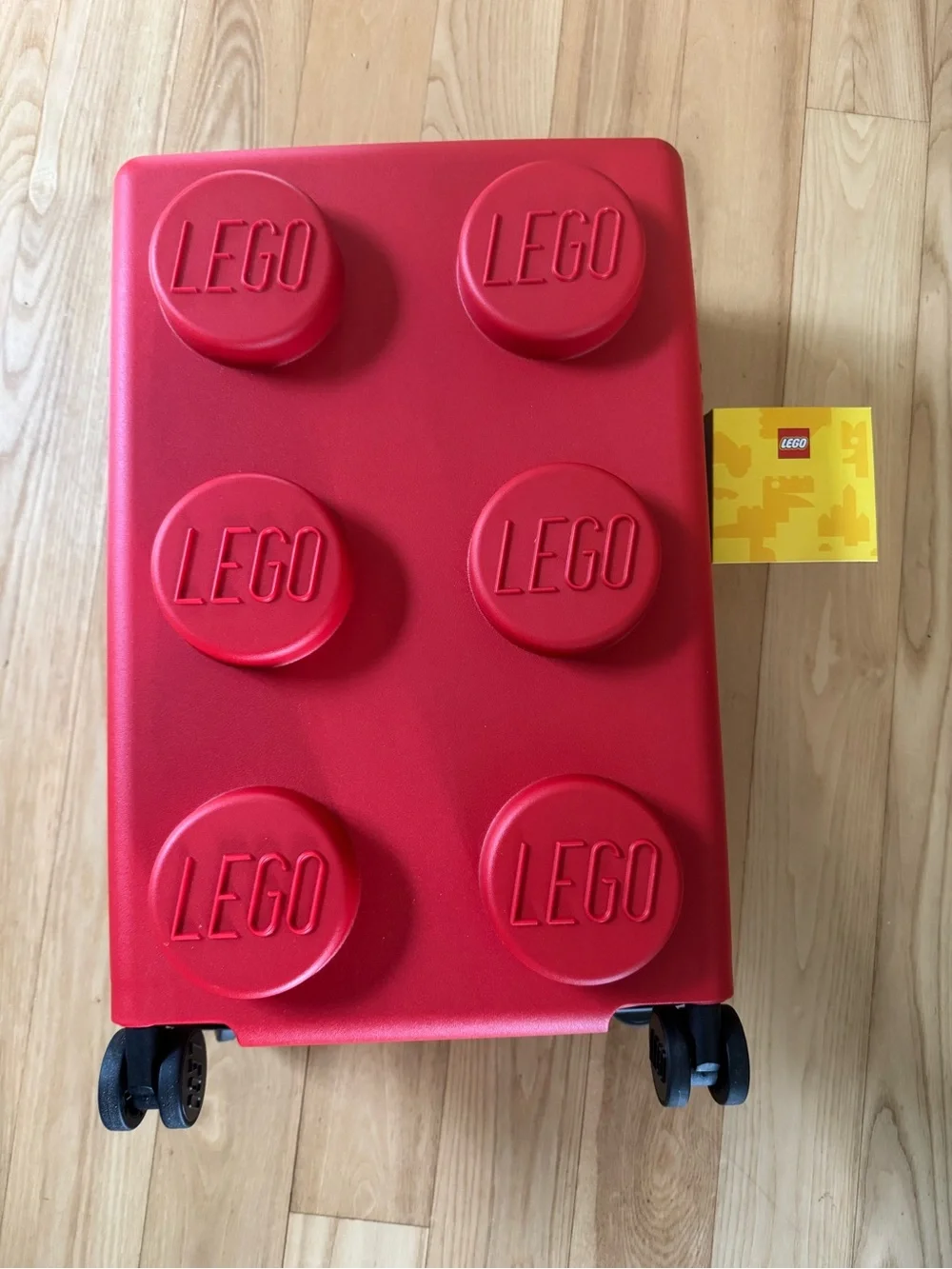 LEGO Carry On Suitcase Hard Shell Spinner Luggage Red Brick NWT Travel Bag